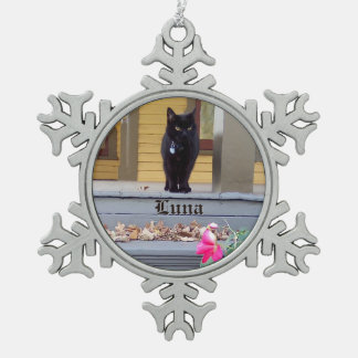 Schneeflocken-Rahmen-Katzen-Ornament Schneeflocken Zinn-Ornament