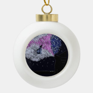 Schneeflocken-Rahmenornament Keramik Kugel-Ornament
