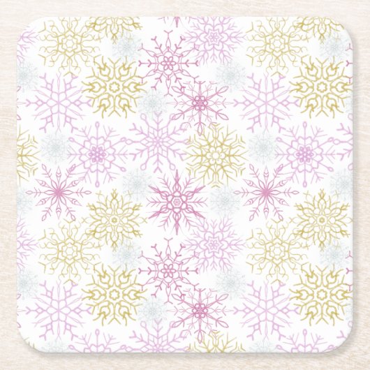 Schneeflocken Rechteckiger Pappuntersetzer (Vorderseite)