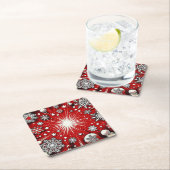 Schneeflocken Rechteckiger Pappuntersetzer (Vor Ort)