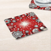 Schneeflocken Rechteckiger Pappuntersetzer (angewinkelt)