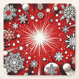 Schneeflocken Rechteckiger Pappuntersetzer