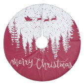 Schneeflocken Reindeer Frohe Weihnachten Fleece Weihnachtsbaumdecke (Vorderseite)