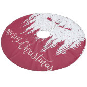 Schneeflocken Reindeer Frohe Weihnachten Fleece Weihnachtsbaumdecke (Schrägansicht)