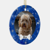 Schneeflocken Rentier Custom Pet Puppy Foto Keramik Ornament (Rechts)
