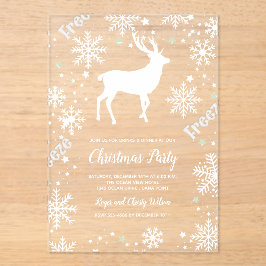 Schneeflocken Rentiere klares Weihnachtsfest Party Acryleinladungen