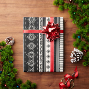 Schneeflocken-Rentiermuster Geschenkpapier