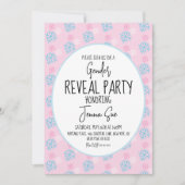 Schneeflocken Rosa Blaues Geschlecht offenbart Win Einladung (Vorderseite)