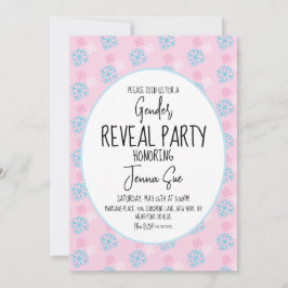 Schneeflocken Rosa Blaues Geschlecht offenbart Win Einladung