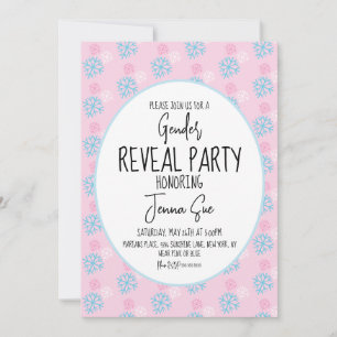 Schneeflocken Rosa Blaues Geschlecht offenbart Win Einladung
