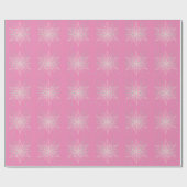 Schneeflocken rosa Diamant funkeln eleganter Winte Geschenkpapier (Flach)