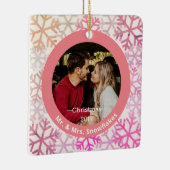 Schneeflocken Rosa Foto Weihnachtsschmuck (Rechts)