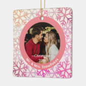 Schneeflocken Rosa Foto Weihnachtsschmuck (Links)