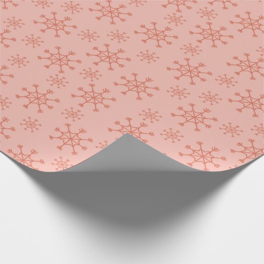 Schneeflocken - rosa geschenkpapier (Ecke)