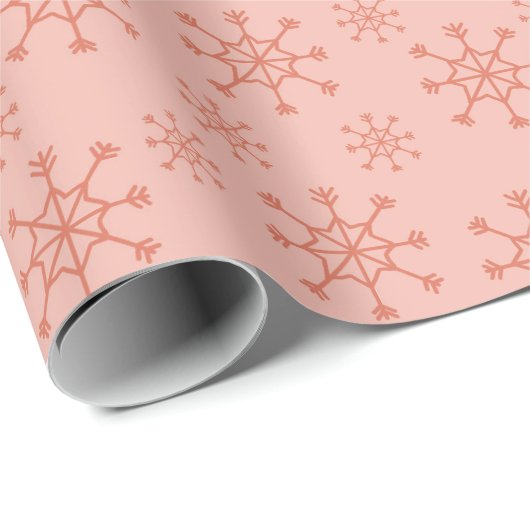Schneeflocken - rosa geschenkpapier (Rolleneckpunkt)