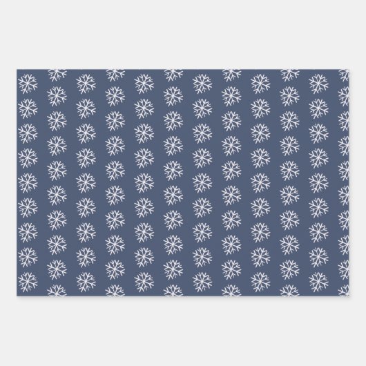 Schneeflocken Rosa Navy Weihnachtsbaum Schneeflock Geschenkpapier Set (Vorderseite 2)