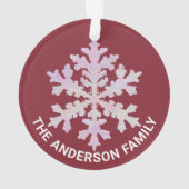 Schneeflocken Rosa Opal Fun 2 Weihnachten Foto Ornament (Rückseite)