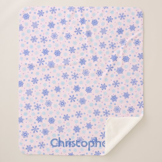 Schneeflocken Rosa Pastellrosa Eleganter Individue Sherpadecke (Vorderseite)