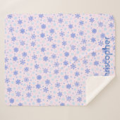 Schneeflocken Rosa Pastellrosa Eleganter Individue Sherpadecke (Vorderseite (Horizontal))