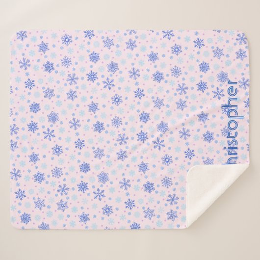 Schneeflocken Rosa Pastellrosa Eleganter Individue Sherpadecke (Vorderseite (Horizontal))