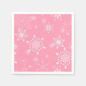 Schneeflocken Rosa Serviette (Vorderseite)