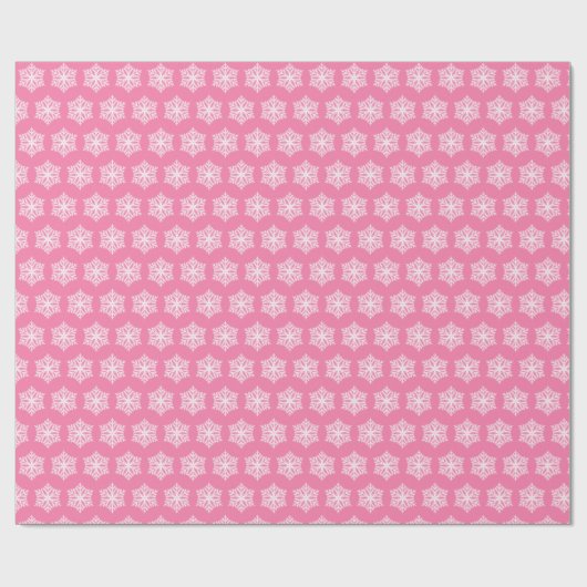 Schneeflocken Rosa und weiße Weihnachten Geschenkpapier (Flach)