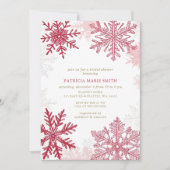 Schneeflocken Rosa Weihnachten Brautparty Einladung (Vorderseite)