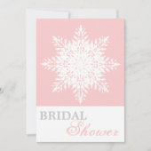 Schneeflocken, rosa, weißes Brautparty Einladung (Vorderseite)