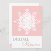 Schneeflocken, rosa, weißes Brautparty Einladung (Vorne/Hinten)