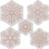Schneeflocken Rose Gold Glitzer Pink Aufkleber (Vorderseite)