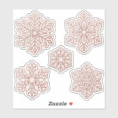 Schneeflocken Rose Gold Glitzer Pink Aufkleber (Blatt)