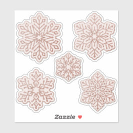 Schneeflocken Rose Gold Glitzer Pink Aufkleber