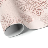 Schneeflocken Rose Gold Glitzer Rosa Sparkone Geschenkpapier (Rolleneckpunkt)