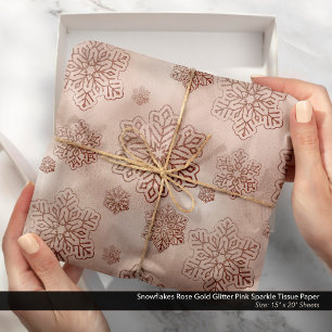 Schneeflocken Rose Gold Glitzer Rosa Sparkone Seidenpapier