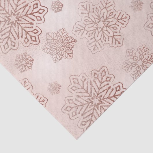Schneeflocken Rose Gold Glitzer Rosa Sparkone Seidenpapier (Detail)