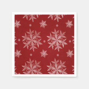 Schneeflocken Rot Feiertag Weihnachten Serviette