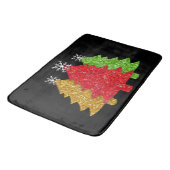 Schneeflocken Rot-Gold-Grün Weihnachtsbaum Schneef Badematte (Schrägansicht)