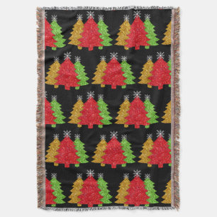 Schneeflocken Rot-Gold-Grün Weihnachtsbaum Schneef Decke