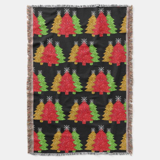 Schneeflocken Rot-Gold-Grün Weihnachtsbaum Schneef Decke (Vorderseite Vertikal)