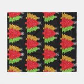 Schneeflocken Rot-Gold-Grün Weihnachtsbaum Schneef Fleecedecke (Vorderseite (Horizontal))