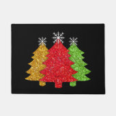 Schneeflocken Rot-Gold-Grün Weihnachtsbaum Schneef Fußmatte (Vorderseite)