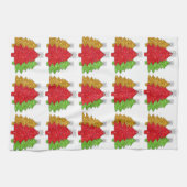 Schneeflocken Rot-Gold-Grün Weihnachtsbaum Schneef Geschirrtuch (Horizontal)