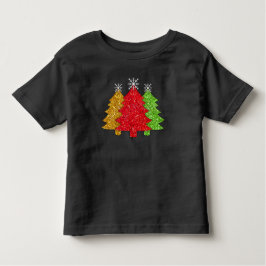 Schneeflocken Rot-Gold-Grün Weihnachtsbaum Schneef Kleinkind T-shirt