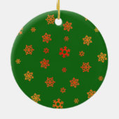 Schneeflocken (Rot & Gold) [Weihnachtsmuster] Keramikornament (Hinten)