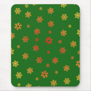Schneeflocken (Rot & Gold) [Weihnachtsmuster] Mousepad