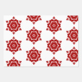 Schneeflocken Rot Grün Geschenkpapier Set (Vorderseite 3)