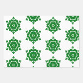 Schneeflocken Rot Grün Geschenkpapier Set (Vorderseite 2)