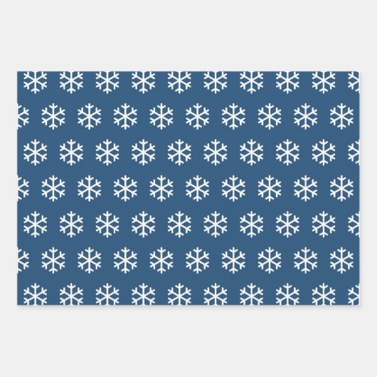 Schneeflocken Rot, Grün und Blau Weihnachten Geschenkpapier Set (Vorderseite 3)