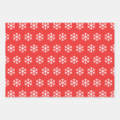 Schneeflocken Rot, Grün und Blau Weihnachten Geschenkpapier Set (Vorderseite)
