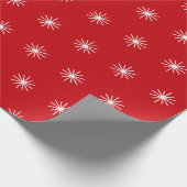 Schneeflocken Rot und Weiß Muster Geschenkpapier (Ecke)